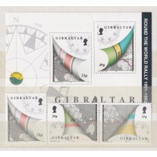 GIBRALTAR 1992 MAPAS DEPORTES SERIE COMPLETA DE ESTAMPILLAS NUEVAS MINT + HOJA BLOQUE 10 EUROS